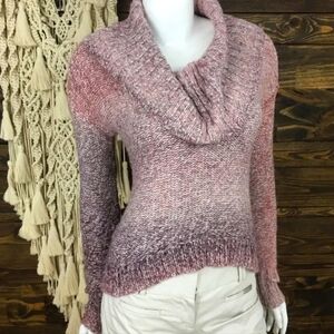 American Eagle Mauve Pink Ombré Knit Cowl Neck Sweater